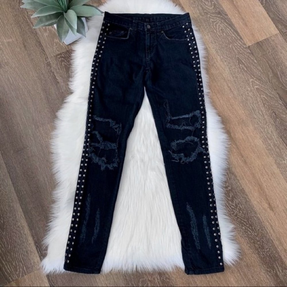 LF Black Wax Coated Jeans